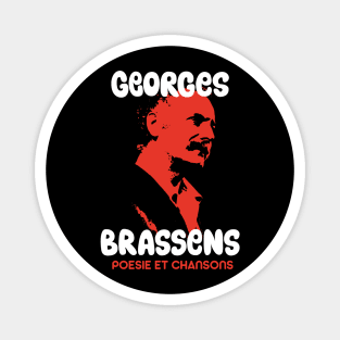 Georges Brassens Tribute Design - Poesie et Chansons Magnet